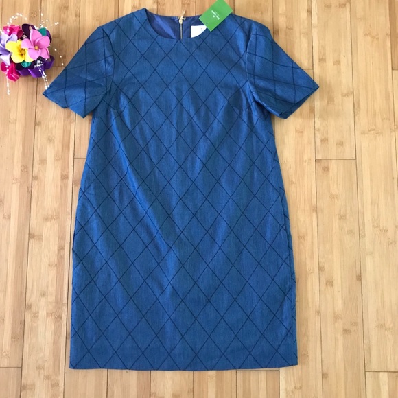 Kate Spade ♠️ Quilted Chambray Shift Dress - Picture 3 of 8